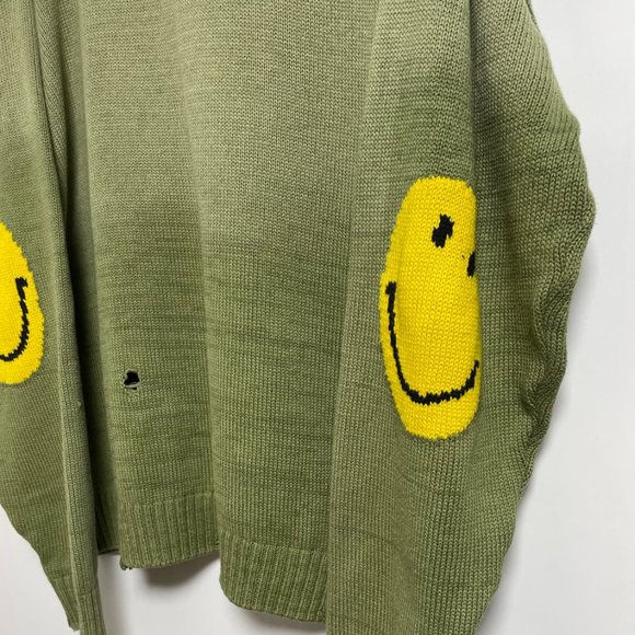 COPY - Kapital 5G Smiley Distressed Knit Sweater - Picture 4 of 8